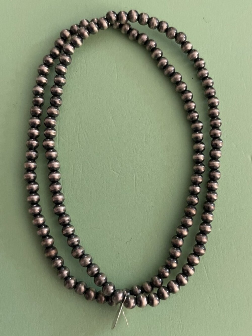 Sterling-Inspired Hematite Bead Bracelet - Dark Gray